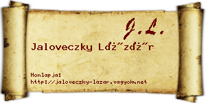 Jaloveczky Lázár névjegykártya